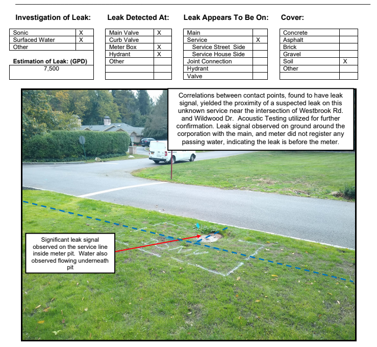 Leak Detection Services Field Report California